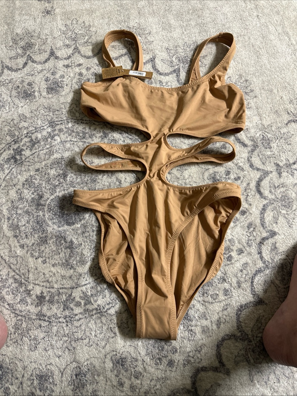 Skims Ochre Swim Tank Monokini Swimsuit, Size Large NWT
